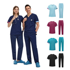 Conjunto de Uniforme Médico Personalizado para Hombre, Camiseta con Cuello en V y Pantalones Jogger, Ropa de Trabajo Táctica para Enfermeros y Doctores - Product Image 6