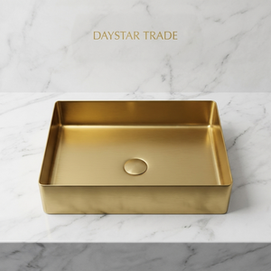 Évier de cuisine rectangulaire Daystar Trade en laiton martelé fait main, finition brossée, à quatre trous, à encastrer, sur mesure - Product Image 1