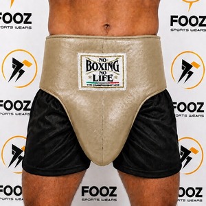 Gold and <b>Black</b> Mens Fight Wear with Reinforced Front Protection for Boxing Training Practice and Sports Activities - Product Image 2