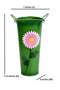 Seau de jardin décoratif à fleurs françaises Design en fer de luxe avec revêtement en poudre coloré pour le sol de la maison et la table pour les fêtes - Product Image 5