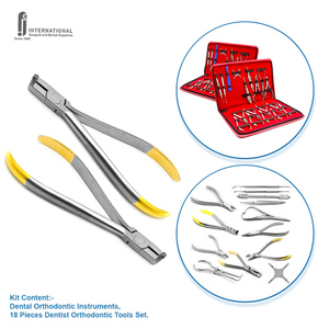 F.J.INTERNATIONAL Juego de 18 Piezas de Alicates Dentales de Acero Inoxidable de Alta Calidad, Kit de Herramientas de Ortodoncia, Instrumentos Quirúrgicos de Clase Certificada CE - Product Image 5