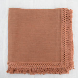 Flax Linen Napkin with Handmade Fringe <b>Edge</b> Rustic Boho Table Linen Fashionable Reusable Eco Friendly Luxury Dining Napkin - Product Image 4