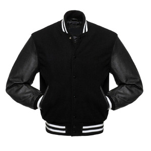OEM Wholesale Unisex Hooded Varsity Jacket Custom Color <b>Block</b> Cartoon Patchwork Stand Collar Front Logo Zip Button Closure - Product Image 1