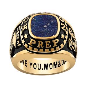 Anillo de Graduación de Plata de Ley para Mujer con Ónix, Cornalina, Lapislázuli y Madreperla, Personalizado para Escuela Secundaria o Universidad - Product Image 2