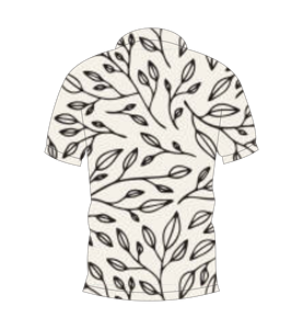 เสื้อโปโลพิมพ์ลายใบไม้สีดำและสีขาวสำหรับผู้ชายแขนสั้นลำลองแฟชั่นฤดูร้อนเสื้อโปโลกอล์ฟ - Product Image 5