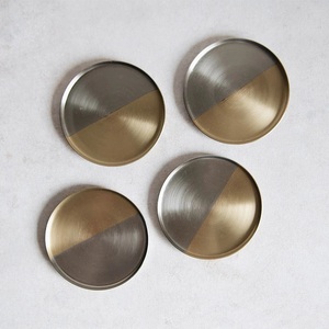 Royal Harmony Brass <b>Coaster</b> Set Handcrafted Premium Artistic <b>Drink</b> <b>Coasters</b> Heat Resistant Table Protector Luxury Gift - Product Image 3