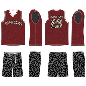 Ensemble de maillots de basket-ball sublimés personnalisés, imprimé dragon noir et rose, évacuation de l'humidité, unisexe, adulte, col en V, sans manches, vêtements de sport - Product Image 6