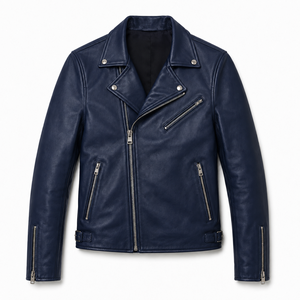 <b>Men's</b> Coated Vintage Genuine Leather Stand Collar Zipper Motorcycle <b>Jacket</b> Windproof Winter Outerwear OEM ODM Custom Logo - Product Image 4