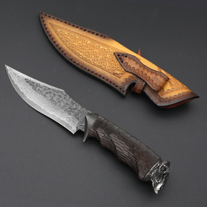 Couteau à lame fixe en acier Damas fait main, qualité industrielle, pointe tombante, personnalisable ODM/OEM, nouvelle arrivée, vente en gros de haute qualité - Product Image 1