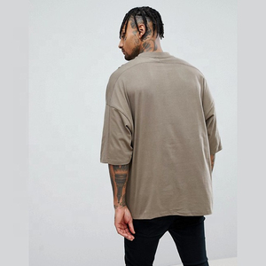 Wholesale Cheap Price Streetwear Loose Fit High Stitches 100% <b>Polyester</b> Front Vintage Sport Gym <b>Tshirt</b> Oversized Blank Jogging - Product Image 3