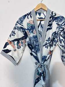 Kimono en coton imprimé artisanal, élégant et magnifique, avec ceinture à nouer à la taille, design enveloppant, vente en gros, personnalisable - Product Image 4