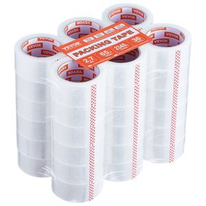 Cinta Adhesiva Transparente de Alta Resistencia para Embalaje, 3 Pulgadas de Ancho, 36 Rollos, 1.88 Pulgadas x 65 Yardas, 2.7 Mil de Grosor, Diseño de 36 Rollos - Product Image 1