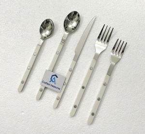 Ensemble de couverts de luxe écologiques avec manche en résine, en acier inoxydable 18/8, réutilisables et durables, pour la rentrée scolaire et les mariages - Product Image 4