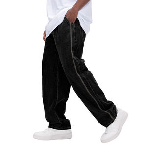Pantalones Cargo de Mezclilla de Algodón con Lavado Ácido, Estilo Streetwear, de Alta Calidad OEM, con Múltiples Bolsillos, Corte Holgado y Recto para Hombre - Product Image 1