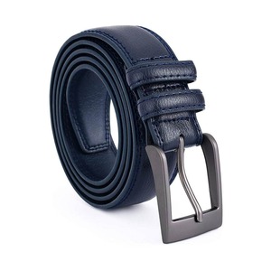 Ceinture en cuir véritable originale pour homme, longueur personnalisée, ceintures en cuir bleu de haute qualité - Product Image 1