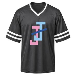 เสื้อกีฬาปักลายสีเทา JJ คอวี แขนสั้น ลายทางสีขาว เสื้อทีมกีฬาน้ำหนักเบา ชุดกีฬา - Product Image 1