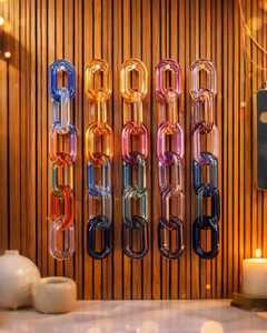 งานประติมากรรมเรซิ่นศิลปะรูปวงกลมหลากสีไล่เฉดสีสำหรับตกแต่งบ้าน - Product Image 1