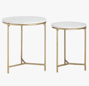 Contemporary Marble Top <b>Nesting</b> <b>Tables</b> <b>Set</b> with Gold Frame Elegant <b>Coffee</b> <b>Table</b> Furniture for Home Decor Cheap Price - Product Image 1