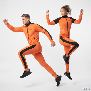 Ensemble de survêtement d'entraînement pour hommes en gros, vêtements de sport personnalisés pour équipes, ensemble veste zippée et pantalon de jogging 100 % polyester - Product Image 5