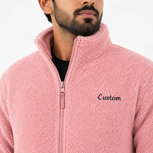 Men's Customized Casual Wear Branding OEM Manufacturing Fashion Men's Sherpa <b>Jacket</b> Heavyweight Fleece <b>Waterproof</b> Quarter - Product Image 6
