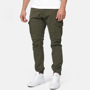 Pantalones Cargo Verde Oliva para Hombre, Material de Lona, Múltiples Bolsillos, Cintura Elástica, Estilo Casual, Ropa de Primavera - Product Image 2