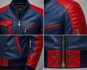 Veste en cuir pour homme 100% cuir naturel de qualité supérieure, anti-rides, confortable, respirante, à prix avantageux - Product Image 5