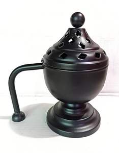 Quemador de incienso metálico con acabado negro, moderno, para fragancia de Oud, decoración para el hogar. - Product Image 1