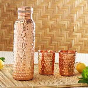 High quality pure copper water <b>bottles</b> Handmade Leak-Proof Ayurveda Water <b>Bottle</b> Joint-Free for <b>Drinking</b> Water Wholesale Price - Product Image 4