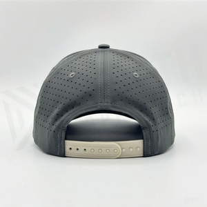 Gray 6-Panel <b>Snapback</b> <b>Cap</b> with White Geometric Embroidery Logo Adjustable Fit Unisex Street Style Baseball Hat - Product Image 2