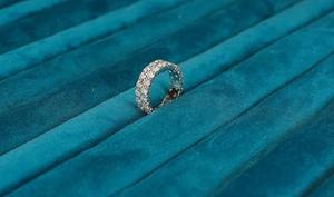 Bague d'éternité complète en moissanite à 2 rangs pour homme, bague de fiançailles, test diamant positif, bijoux fins, bague en argent 925 - Product Image 3