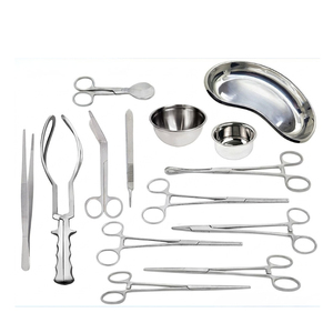 Ensemble d'instruments chirurgicaux en acier inoxydable 14 pièces, bassin rénal courbé et pinces hémostatiques pour la formation en suture des étudiants en médecine - Product Image 2