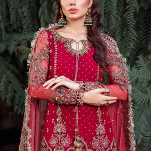 Robe de soirée prête à porter pour femmes, de créateur pakistanais, en gros / Nouvelle robe pour femmes, prix d'usine en gros - Product Image 5