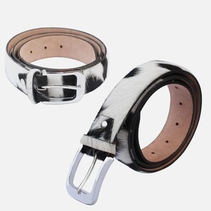 Ceinture en cuir pour hommes et femmes, style western, avec poils de vache, prix d'usine, nouveau design personnalisable en cuir de vachette - Product Image 2