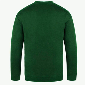 เสื้อสเวตเชิ้ตคอกลมสีเขียวสำหรับผู้ชาย ทรงปกติ สีพื้น ลำลอง ถักทอ แขนยาว ใส่ได้ในฤดูใบไม้ร่วง - Product Image 2