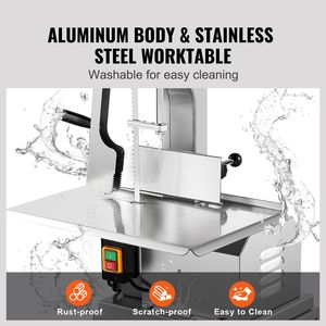 Affettatrice Elettrica Verticale in Acciaio Inox da 850W, Piano di Lavoro 48,5x38 cm, Spessore di Taglio 18 cm, 5 Lame, Macchina per Lavorazione Carni - Product Image 5