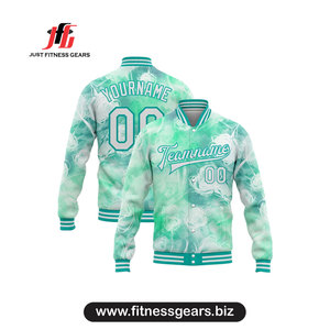 Men's Custom Varsity <b>Jacket</b> Black Gray Sleeve <b>Heat</b> Transfer Print Button Front Autumn Casual Wear - Product Image 2