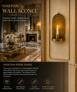 Premium Venetian <b>Wall</b> <b>Sconce</b> Baroque Decorative <b>Wall</b> <b>Light</b> with Intricate Mirror Craftsmanship, Antique Inspired Brass Finish, - Product Image 5