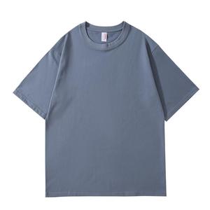 T-shirt en coton épais à grammage élevé pour homme, coupe oversize avec épaules tombantes, col doux, confortable et respirant, uni, pour un style décontracté - Product Image 4