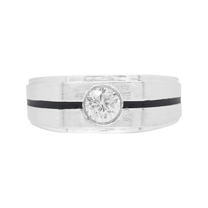 Bague large unisexe en argent 925 avec moissanite ronde de 4 mm – Idéale pour un cadeau d'anniversaire ou de fête - Product Image 3
