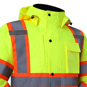 Veste de sécurité imperméable à logo personnalisé, haute visibilité, antibactérienne, pour hommes, veste softshell coupe-vent en microfibre pour l'extérieur - Product Image 6