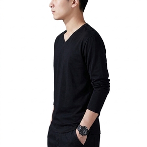 Premium Soft Cotton <b>Long</b> Sleeve Loose Fit Men's <b>T</b> <b>Shirt</b> Comfortable Breathable Formal Everyday Clothing Factory OEM - Product Image 3