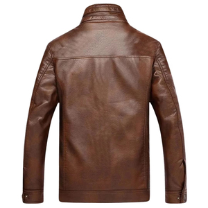 faux leather <b>fleece</b> <b>lining</b> men <b>jacket</b> zipper warm daily office short <b>jackets</b> 2024 - Product Image 2