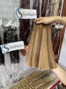 Extensions de cheveux humains vietnamiens 100% vierges non-Remy, couleur naturelle, super double drawn, soyeux, brillants, lisses, sans nœuds, sans perte - Product Image 2