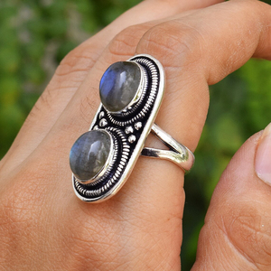 Natural <b>Labradorite</b> <b>Ring</b> 925 Sterling Silver Gemstone Jewelry Designer Handmade <b>Ring</b> for Women - Product Image 4