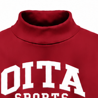 Sweat-shirt unisexe rouge cramoisi à col montant oversize, coupe décontractée, épais, à manches longues, imprimé sur le devant, idéal pour l'hiver