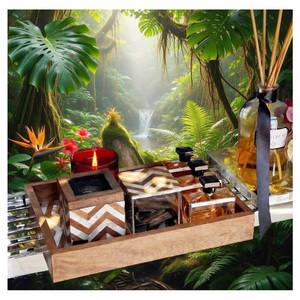 Luxurious Arabic Religious Bakhoor Burner 2026 Mother of Pearl & Bone Inlay Medkhan MOP Tray Resin Box Rose Scented Design - Product Image 2