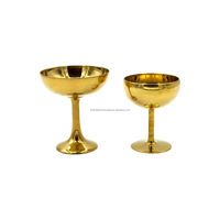 Verre à champagne de luxe de 3 pouces en laiton véritable fait main, ustensile de cuisine élégant et robuste, fabriqué en Thaïlande par une usine avec 50 ans d'expérience dans la production de verres à vin et à cocktails