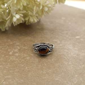 Handmade Brass Natural <b>Tiger</b> <b>Eye</b> Vintage Oval Gemstone Swirl Design Bezel Setting Ethnic Boho Statement <b>Ring</b> - Product Image 1