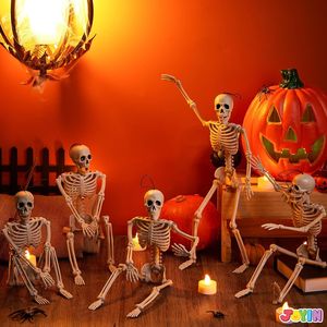 Set di 5 Scheletri Decorativi di Halloween da 16 Pollici, Completamente Articolati, Scheletri Appesi per Scienza Medica e Halloween - Product Image 1