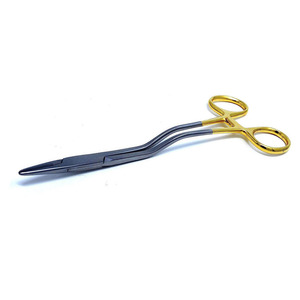 TC Kilner 6.25\" (15.24cm) Tungsten Surgical Instrument Basis Needle Holder <b>Driver</b> Gold Rings Locking Mechanism Bayonet Basis - Product Image 3